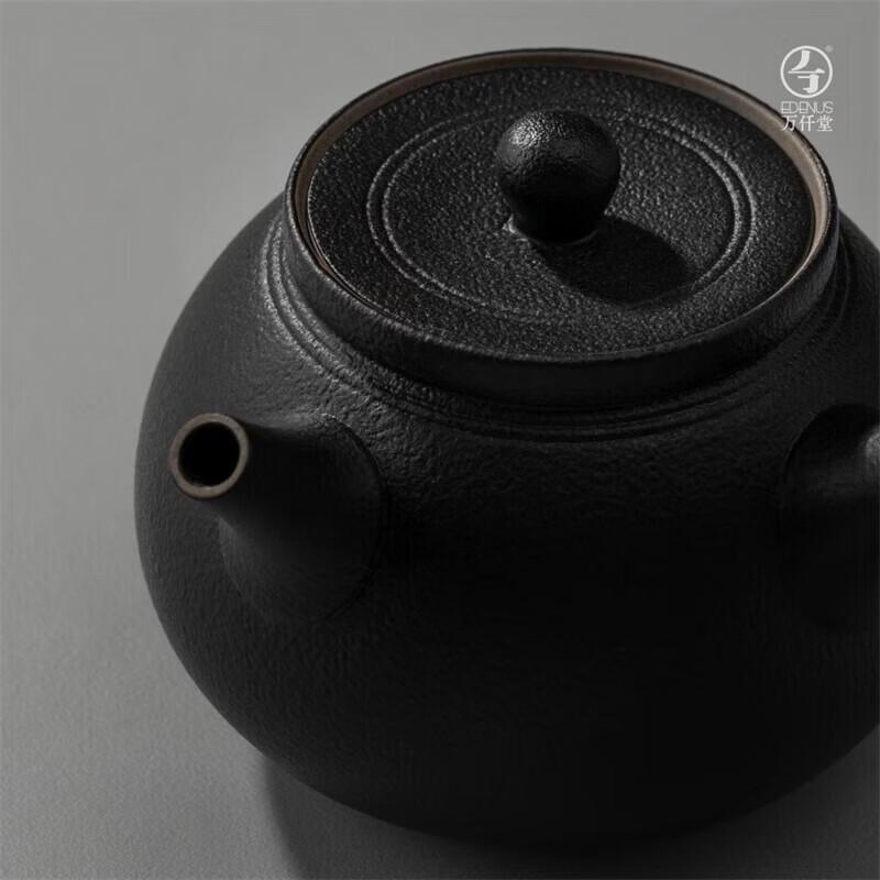 Edenus Chinese Ceramic Tea Set with Black Iron Glaze