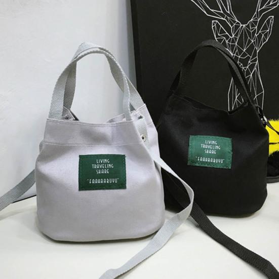 Einfarbige, lässige Damen-Segeltuch-Umhängetasche im Freien