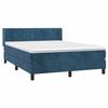 3131085 vidaXL Divan Bed and Mattress Dark Blue 140x200cm Velvet