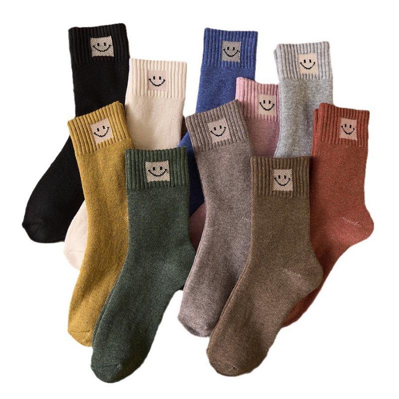 Women's Thickened Terry Socks - Anti-pilling, Non-slip, Mid-calf, Warm Autumn/Winter Floor Socks