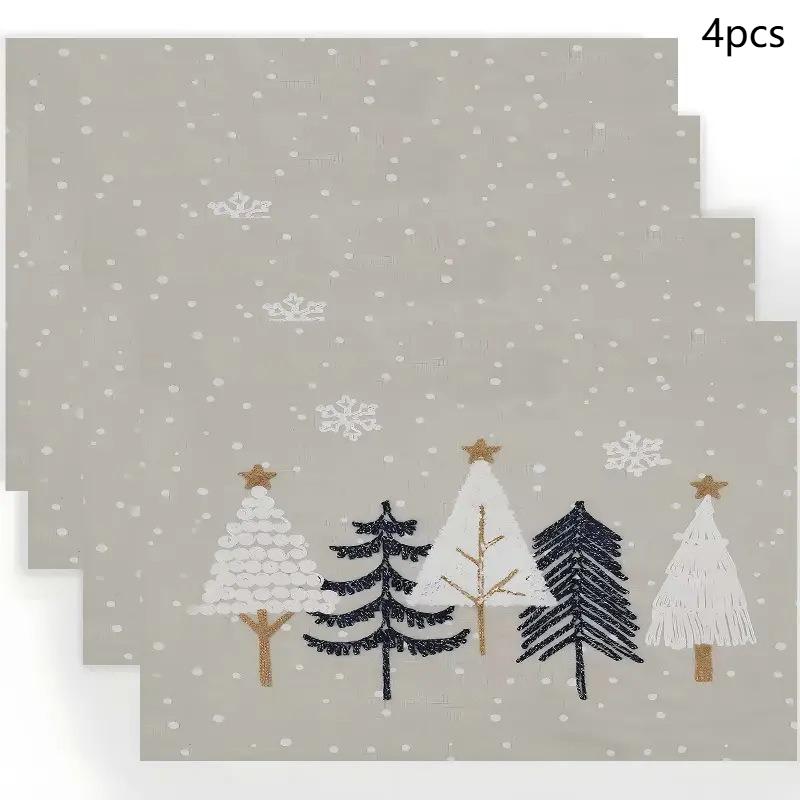 2/4/6 buc. Măsuțe de Crăciun - Rectangulare, Decorațiune de Crăciun, Potrivite pentru mese și petreceri de sărbători, Măsuță pentru masă