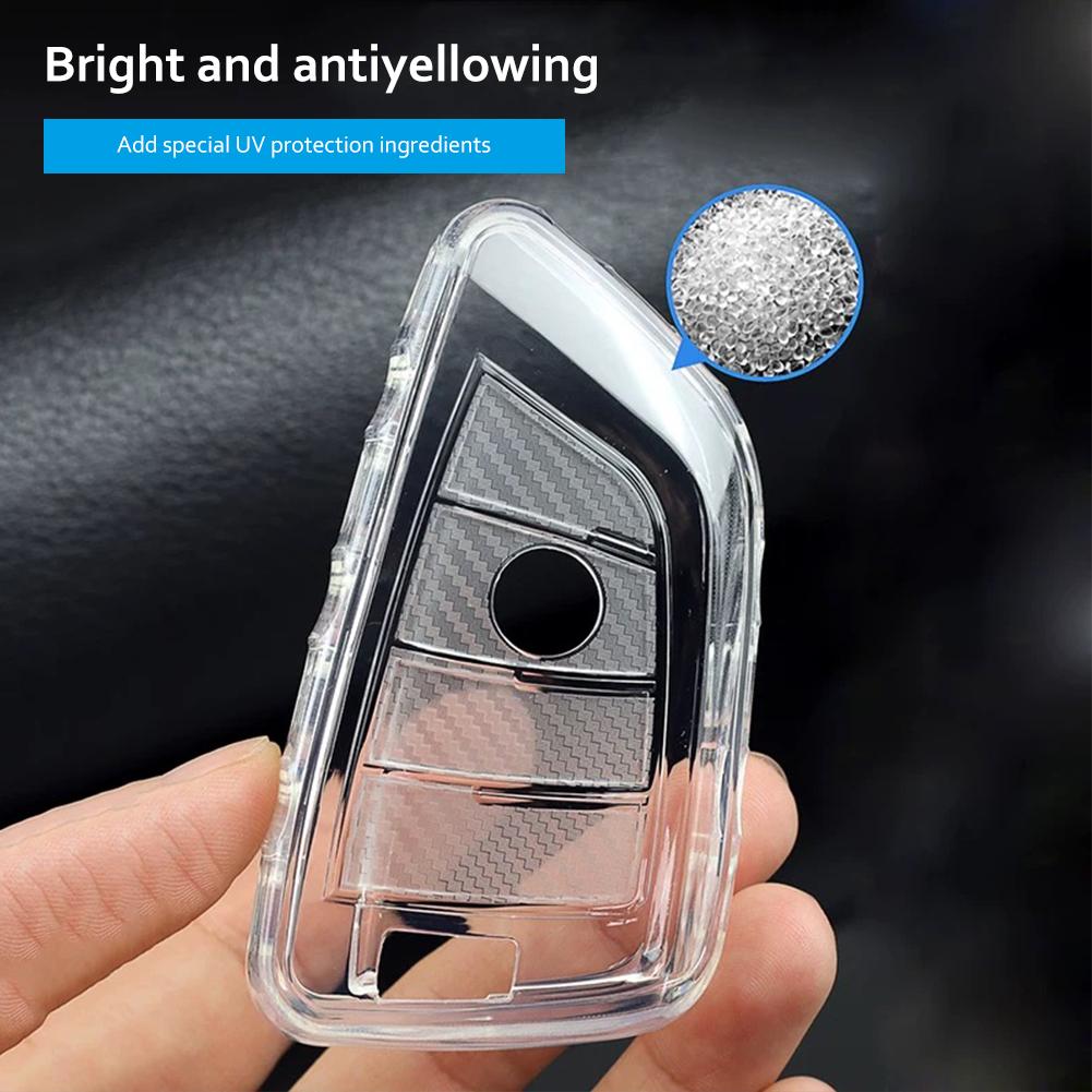 TPU Transparent Car Key Case Cover Holder Shell Fob Remote Key Protector Bag For BMW F20 G20 G30 X1 G05 X6 X7 Car Accessories