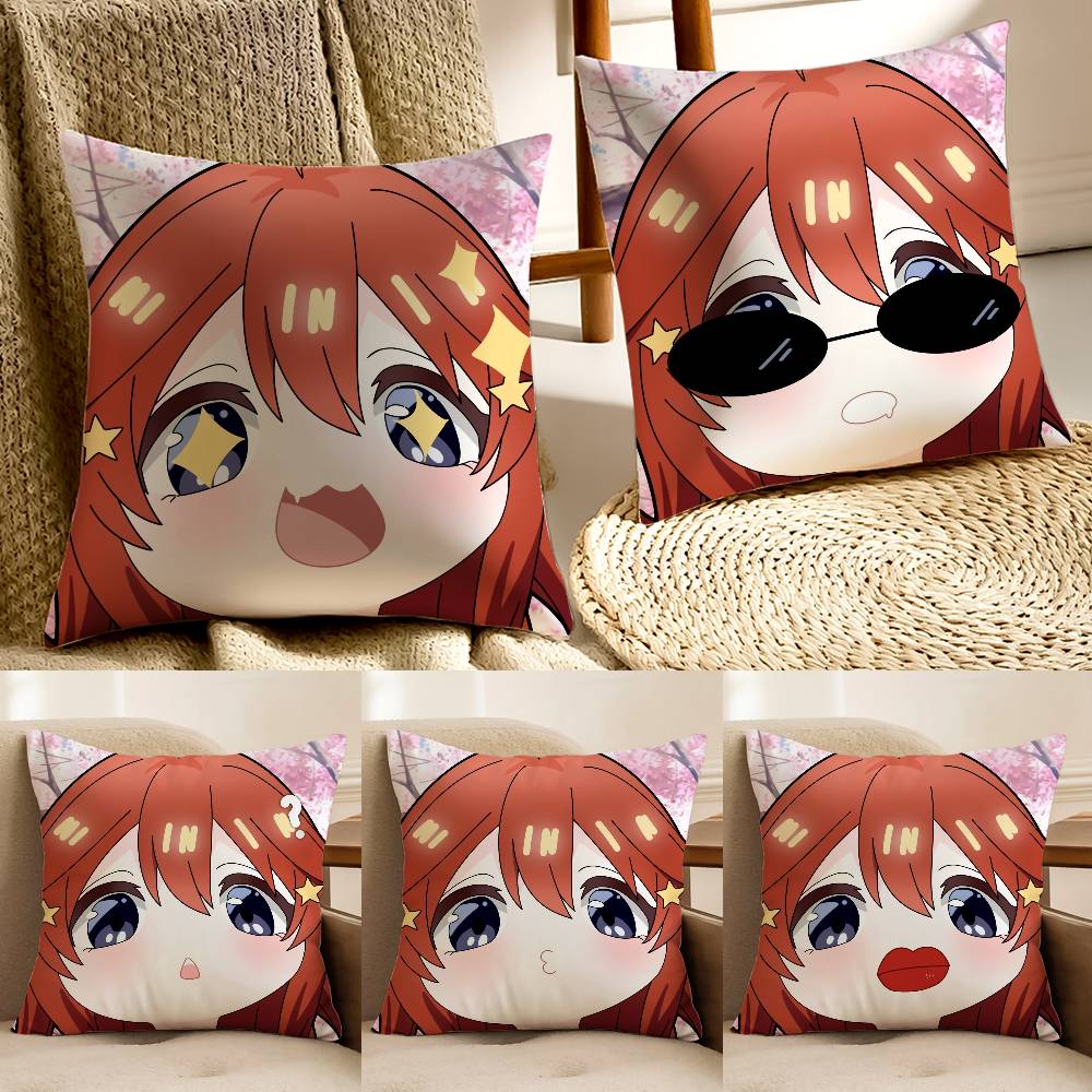 Cute N-Nakano Itsuki Pillow Case Anti-dustmite Pillowcase Invisible zipper silky Sofa cushion cover