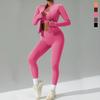 Women's Quick-Dry Breathable Three-Piece Cardigan Yoga Sportswear Suit