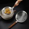 304 Stainless Steel Kitchen Large Colander Wooden Handle Strainer French Fries Filter Scoop Noodle Dumplings Sieve Skimmer