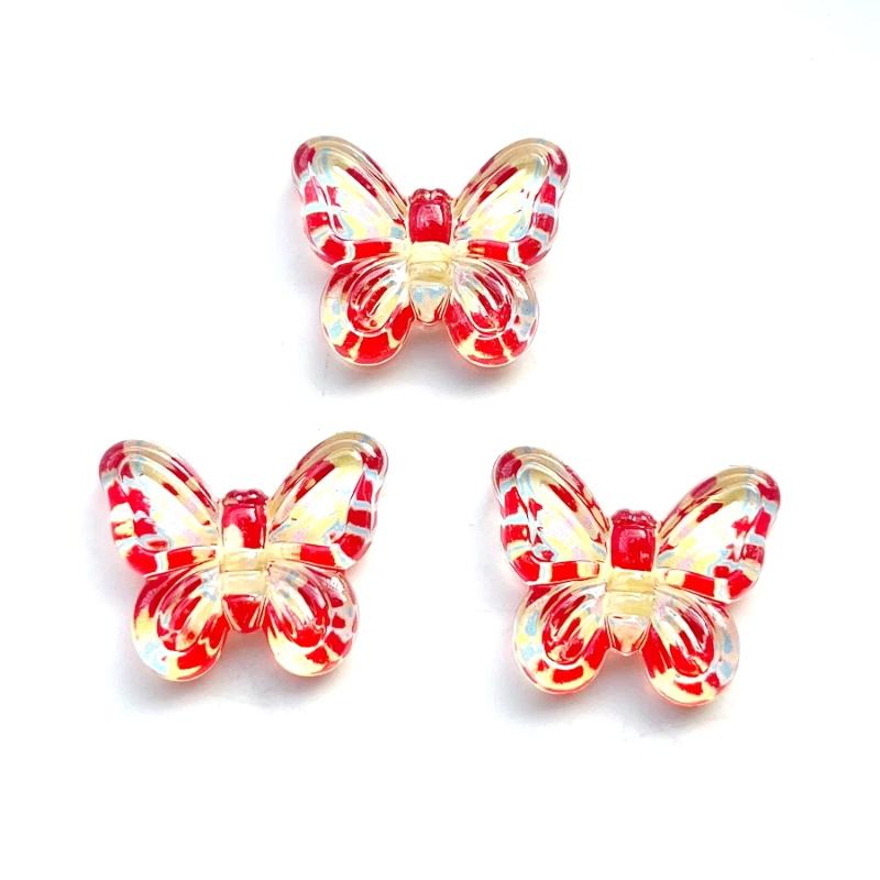 20 exquisite butterfly rhinestone flat back scrapbook decorations DIY jewelry earrings holiday decoration accessories красный