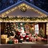 Merry Christmas Garage Door Background Banner Xmas Tree Gift Santa Claus Backdrop Winter Christmas Party Outdoor Wall Decoration