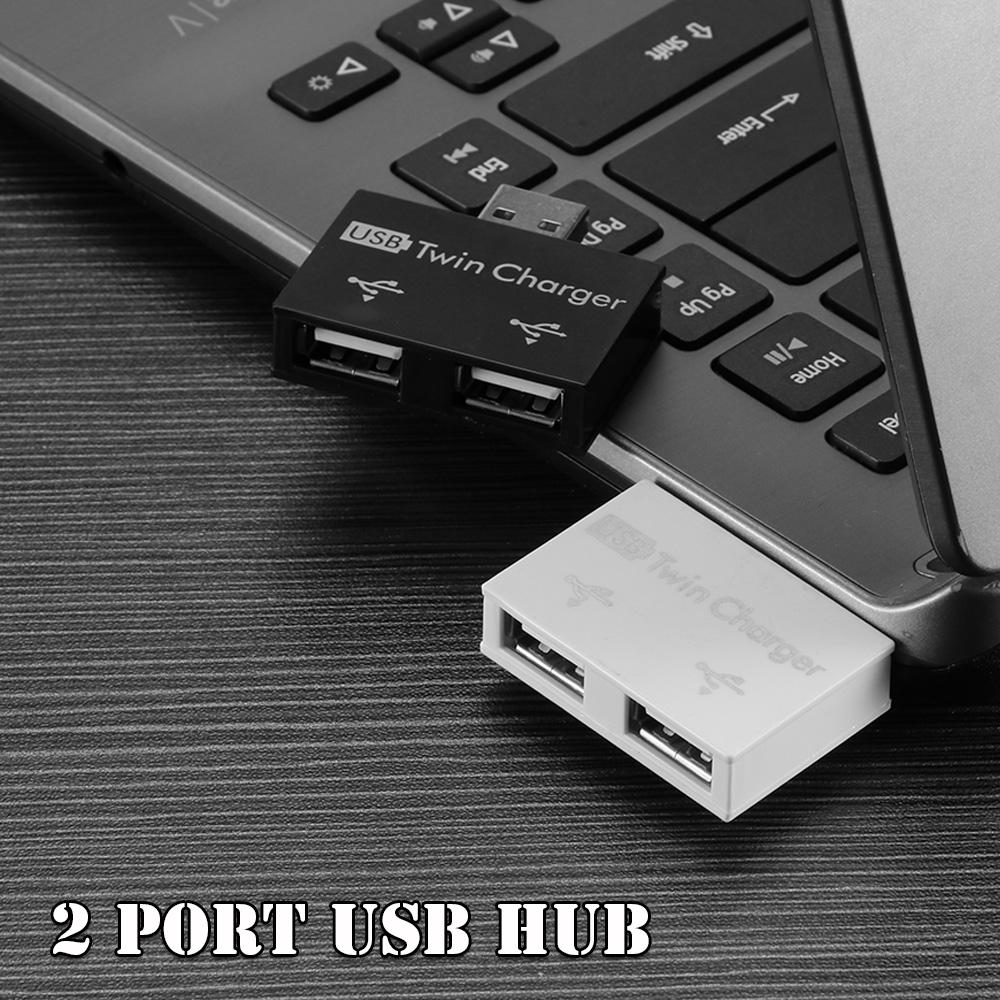 White External Splitter 2 Port USB Splitter USB Charger Hub Micro USB Power Port Multi-port Adapter