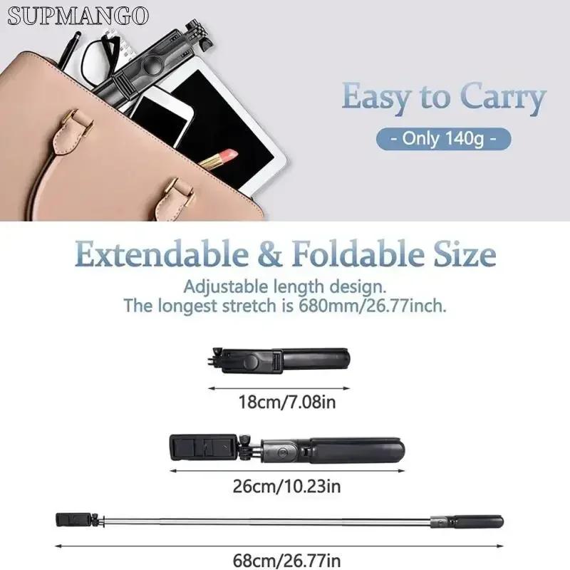 Extendable Bluetooth Selfie Stick Tripod - Wireless Remote, Portable Smartphone Stand for iOS & Android Phones