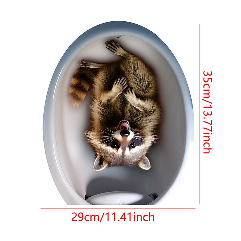 T750#Creative Animal Wall Sticker Bathroom Toilet Decor Living Room Cabinet Home Decoration Decals Beautify Self Adhesive Mural