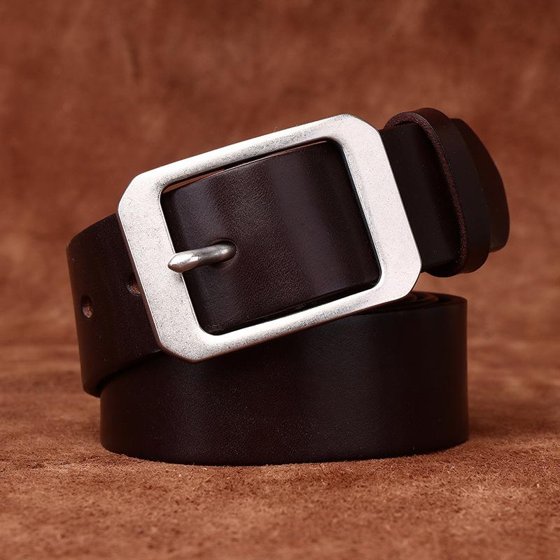 Pásek Pánské Retro Jednoduchá móda Univerzální Kožený Spona Jehlice První vrstva Hovězí kůže Běžné Minimalistické Džíny Pásek Muži