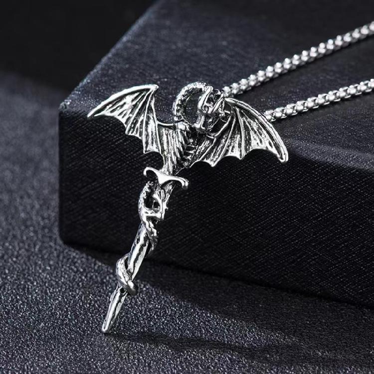 Metall Stahl Halskette für Männer mit einzigartigem Anhänger, Punk Style Kettenhalskette Verstellbarer Modeschmuck für Freund
