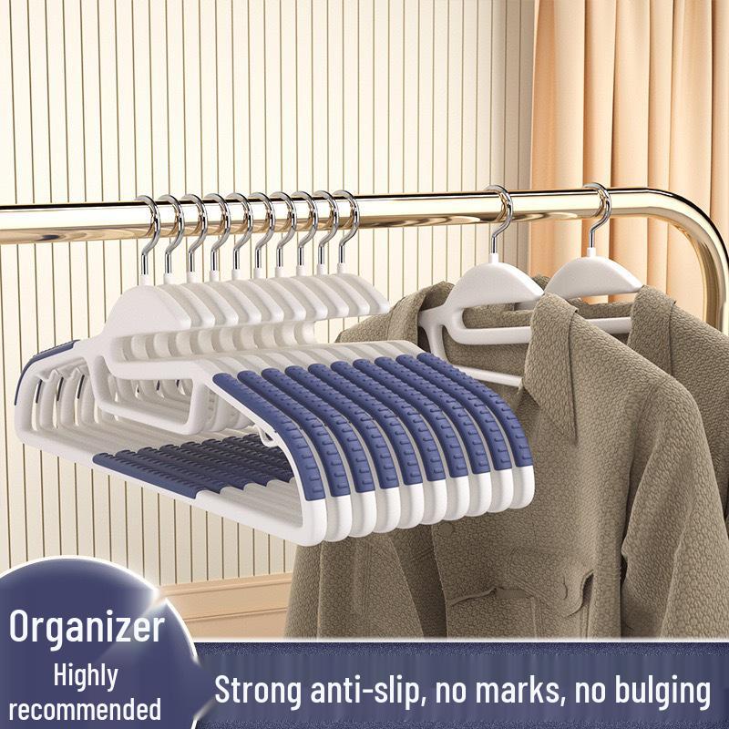 Non-Slip Double-Position Thick Plastic Clothes & Coat Hanger for Bedroom Storage