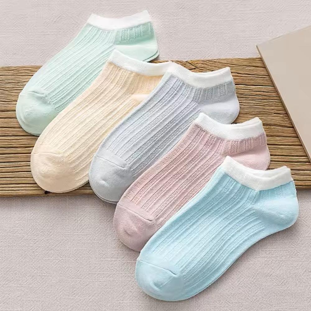 5 Pairs Multicolor Short Socks Thin Ankle Socks New Socks Women
