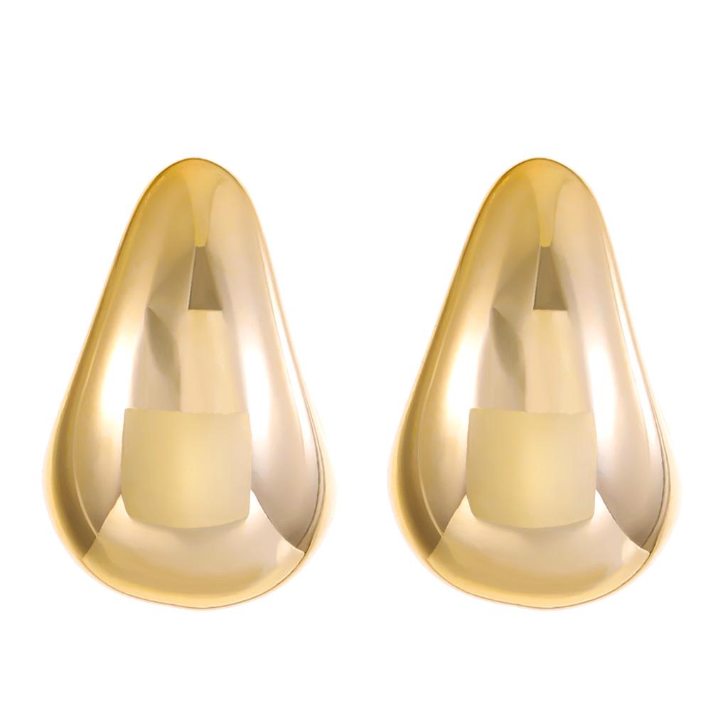 New Retro High-end Hollow Earrings Women's French Trend Gold-plated Light Luxury Temperament Plain Ring Earrings Women