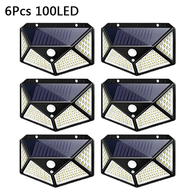 4/6/8/10PCS Outdoor Solar Wall Lights with Motion Sensor IP65 Waterproof 100 LEDs Solar Powered for Garden Yard Street Lighting