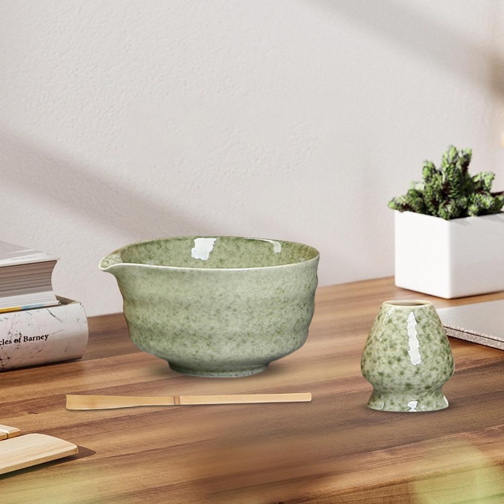 Matcha Set Japanese Tea Set Ceramic Matcha Bowl with Spout Exquisite Bamboo Chasen Matcha Spoon Matcha Accessories