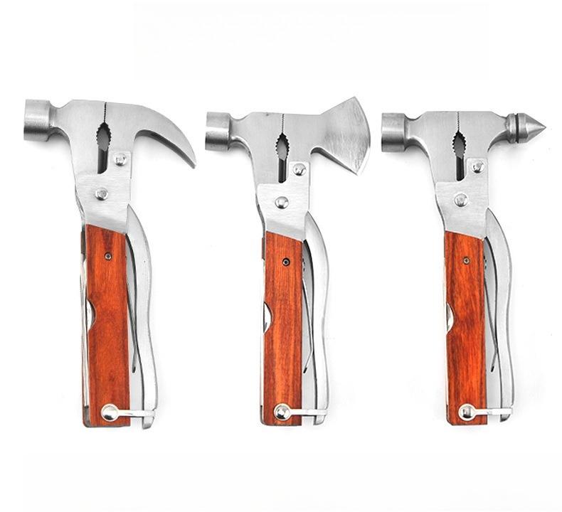 Outdoor Portable Stainless Steel Multi-functional Emergency Axes, Hammers and Camping First Aid Tools