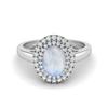 2.42 Cts Oval Moonstone Solitaire 925 Sterling Silver Halo Engagement Women Ring