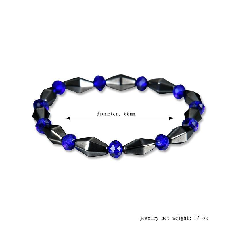 Elegant Weight Loss Round Black Stone Magnetic Therapy Bracelet For Health Care
