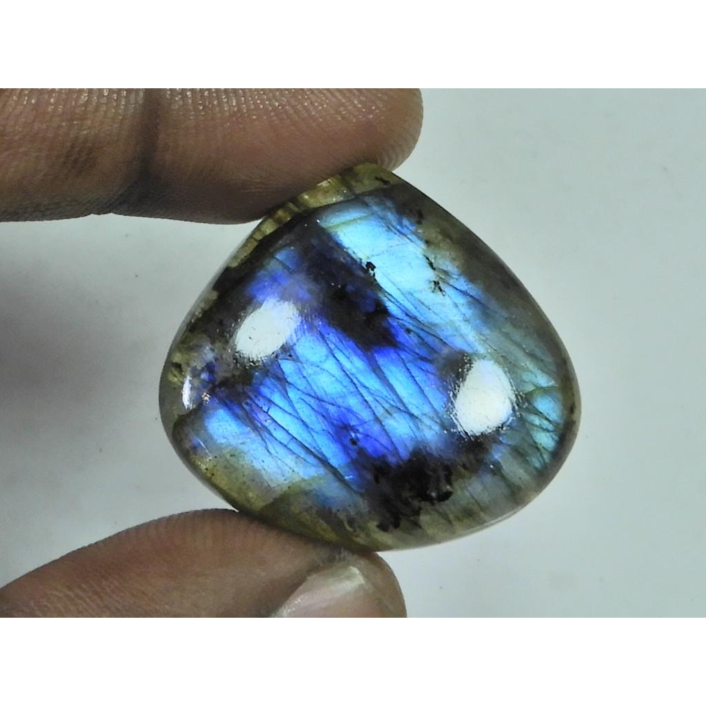 52Cts.Natural Labradorite Blue Flash Pear Cabochon Loose Gemstone 28X31X07MM B-308
