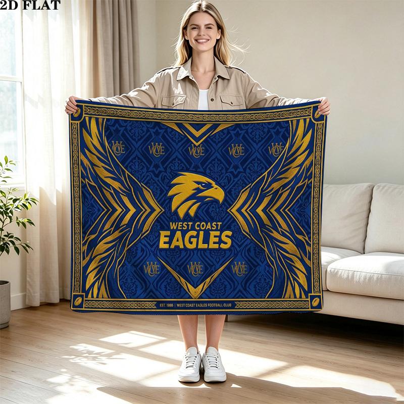 Coperta in Flanella con Stampa West Coast Eagles Alta Qualità Calda Confortevole Coperta per Tutte le Stagioni Perfetta per Regali Decorazioni per la Casa