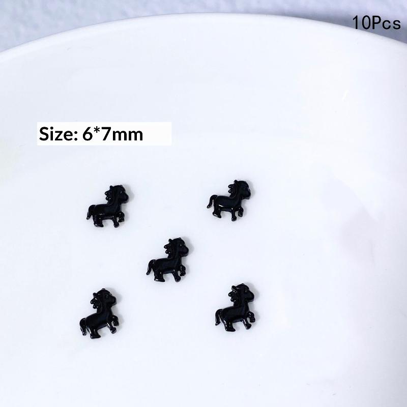 3DCartoon Alloy Pony Nail Accessories Stylish Three-dimensional Horse Nail Decoration For Girls Manicure Accessories