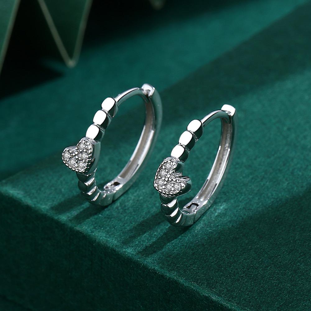 Love Heart Summer Earrings: 925 Sterling Silver Sweet Heart-Shaped Minimalist Jewelry for Women