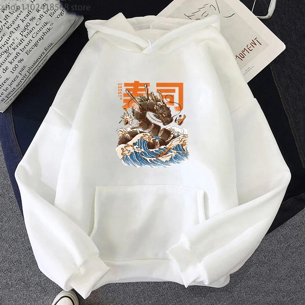 Great Sushi Dragon Hoodies Japanese Style Sweatshirt High Street Streetwear Women Clothing Men Pullover Y2k  Sudaderas