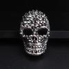Black Rhinestone Skull Brooch, Gothic Punk Statement Pin for Halloween & Daily Wear