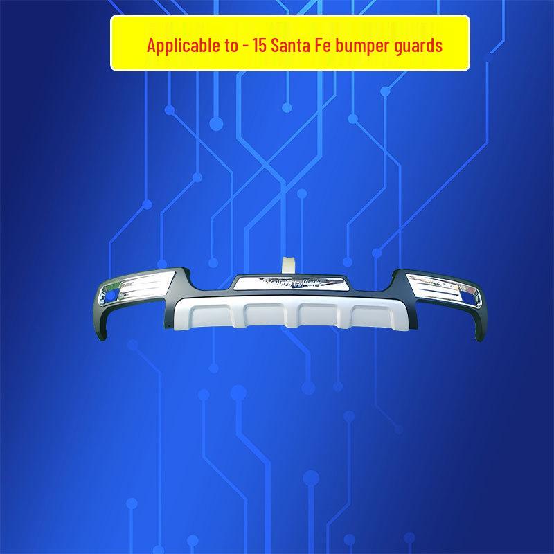 Защитные накладки на передний и задний бамперы для Huatai Santa Fe 2015-2017