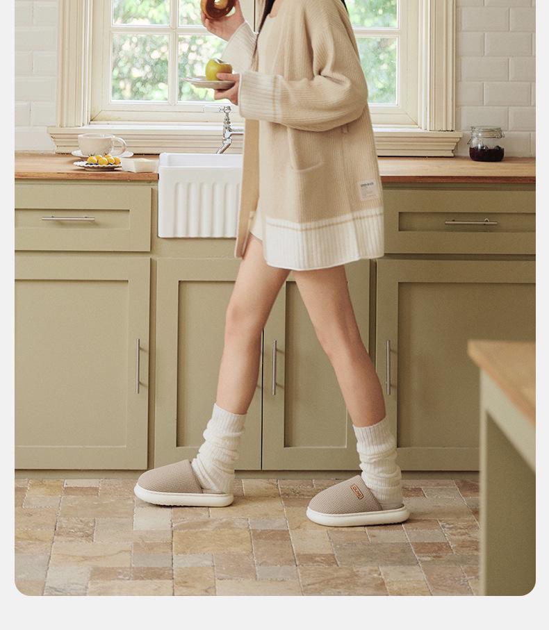 Park Seo-yun Baumwollfleece-gefütterte Winterhausschuhe - Unisex, Warm, Dicksohlig, Bequem für Zuhause