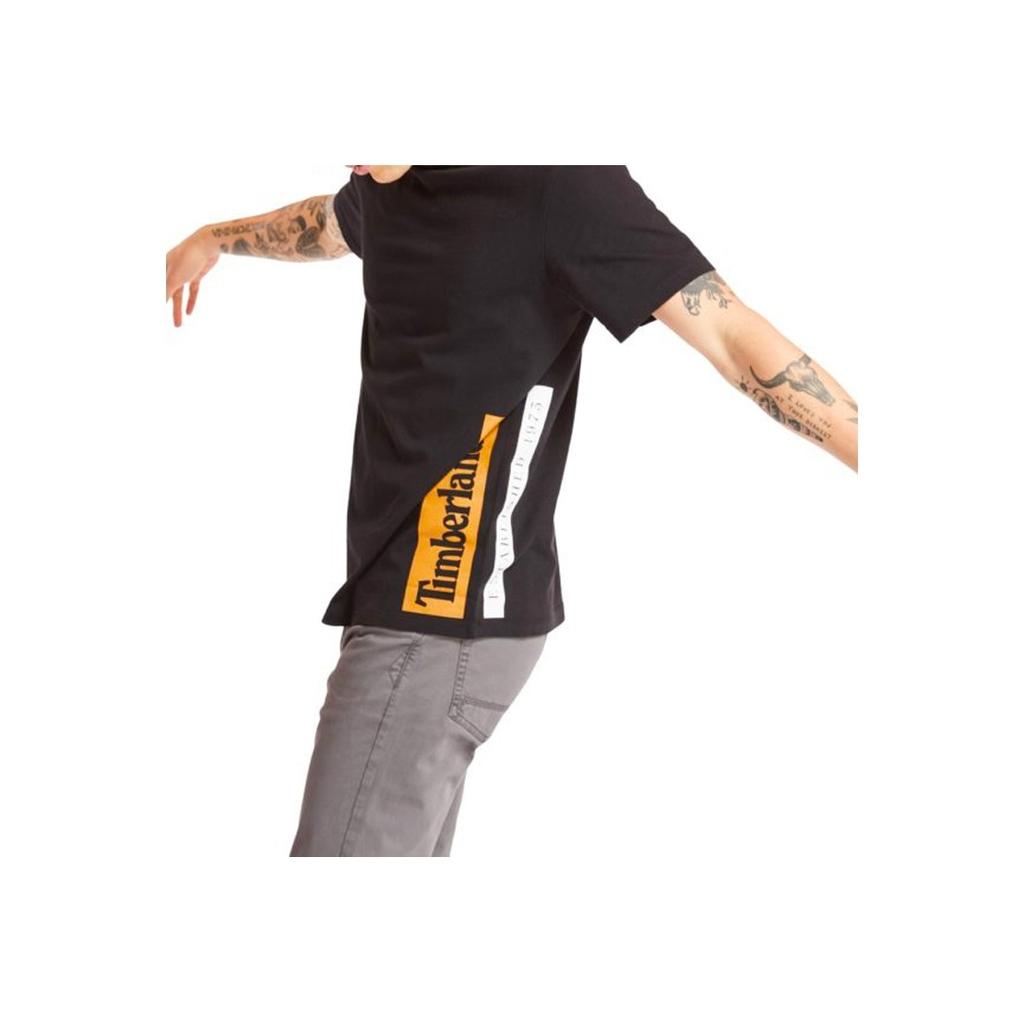 Timberland SS20 Personality Vertical Block Print Short Sleeve T-Shirt Men Tops Black A22REP56