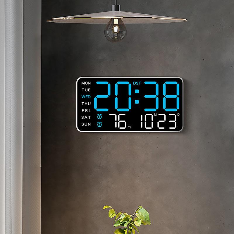 Borderless Electronic Clock Multi-function Dual-purpose Clock Simple Digital Clock Display Living Room Wall Clock 6659