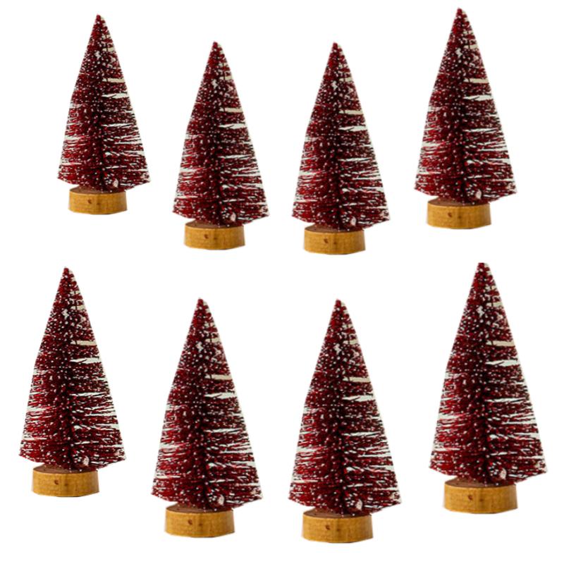 4/8PCS 10CM Christmas Tree Glitter Powder Colorful Mini Christmas Tree Christmas Table Decorations Cedar Decorations Home Decor