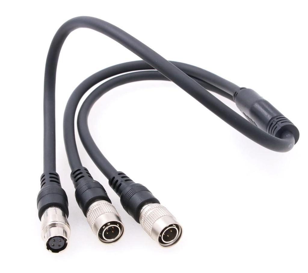 ZBLZGP Hirose Female to Dual Hirose Male Y Cable for Zoom F8 Mixer Sound Devices 688 644 633 4-Pin 4-Pin