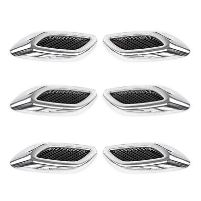 6PCS Saída de Ar Lateral do Carro Fender Saída Falsa Adesivo Entrada ABS Auto Simulação Saídas Laterais Estilo Acessórios para Carro
