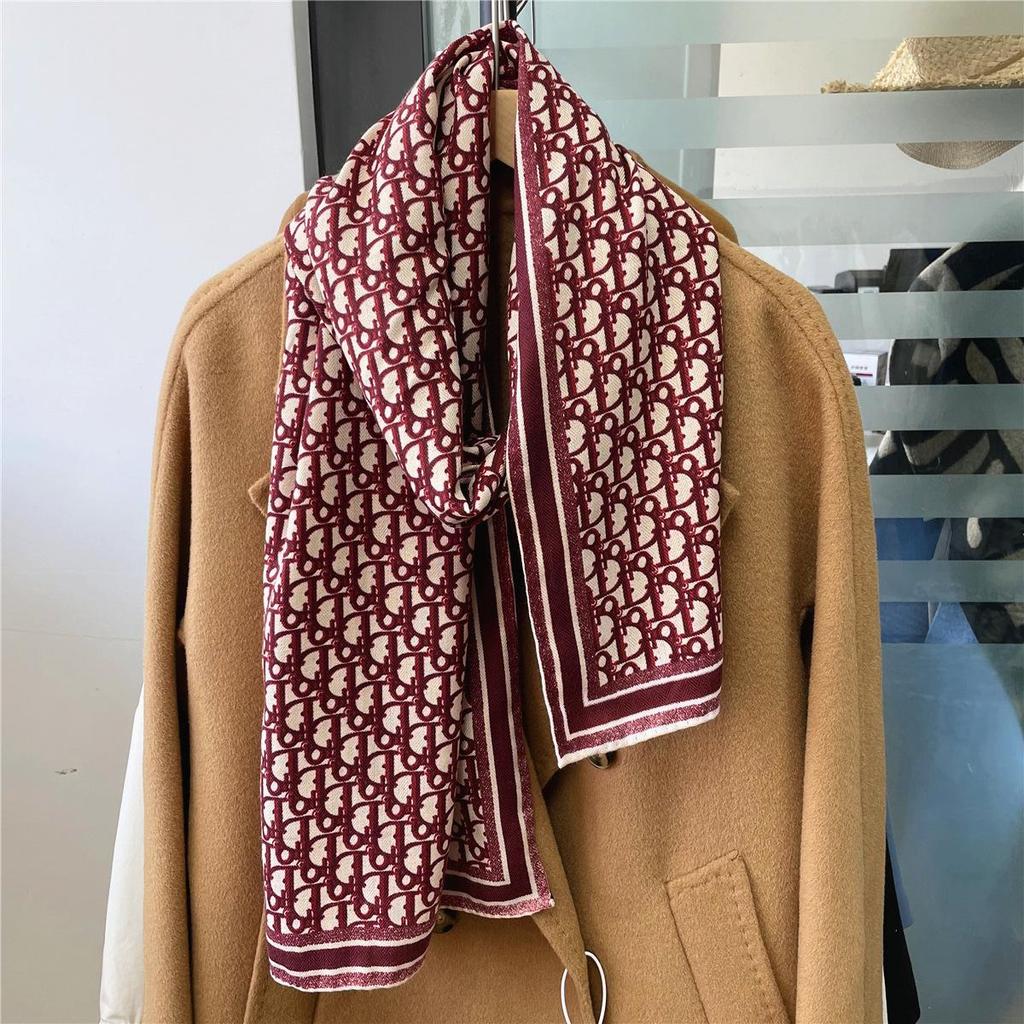 Herringbone Velvet Scarf: Winter, Versatile, Thickened, Hand-Rolled Edges, Small & Long