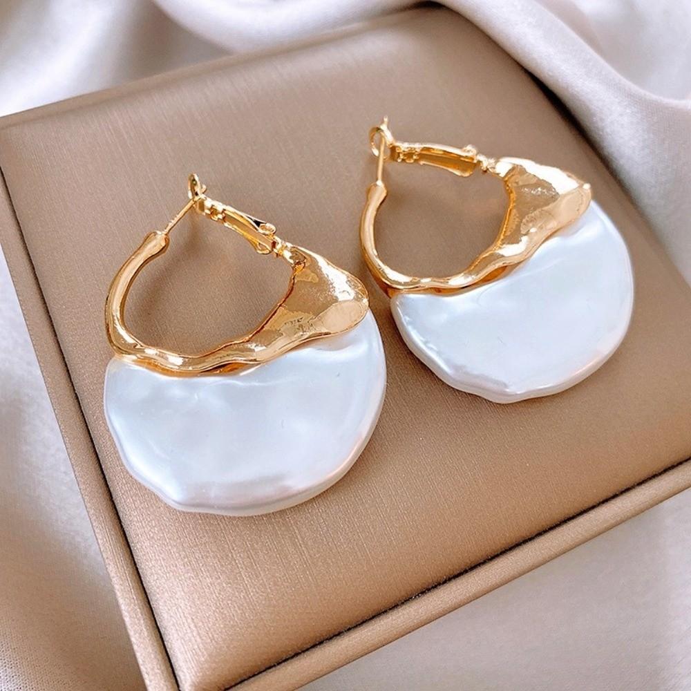 Retro Faux Pearl Earrings Elegant Bag Shape Eardrops Creative Pearl Pendant Danglers  Evening Party