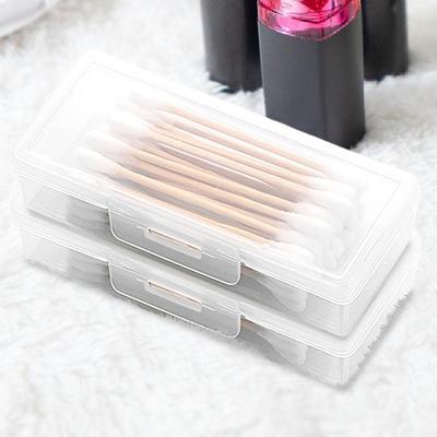 Cotton Swab Holder Desktop Dustproof Storage Box Dispenser Clear Makeup Storage Organizer Bathroom Accessories