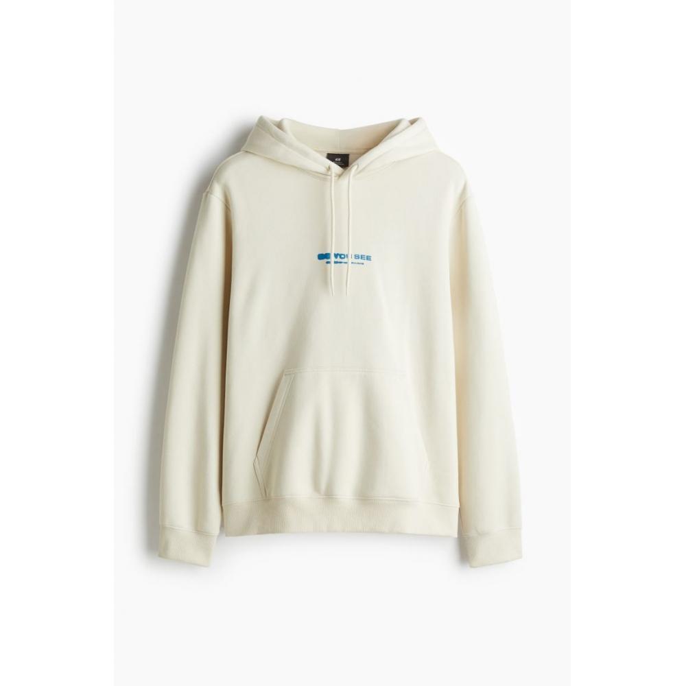 H M Regular Fit Hoodie creaM Do You See