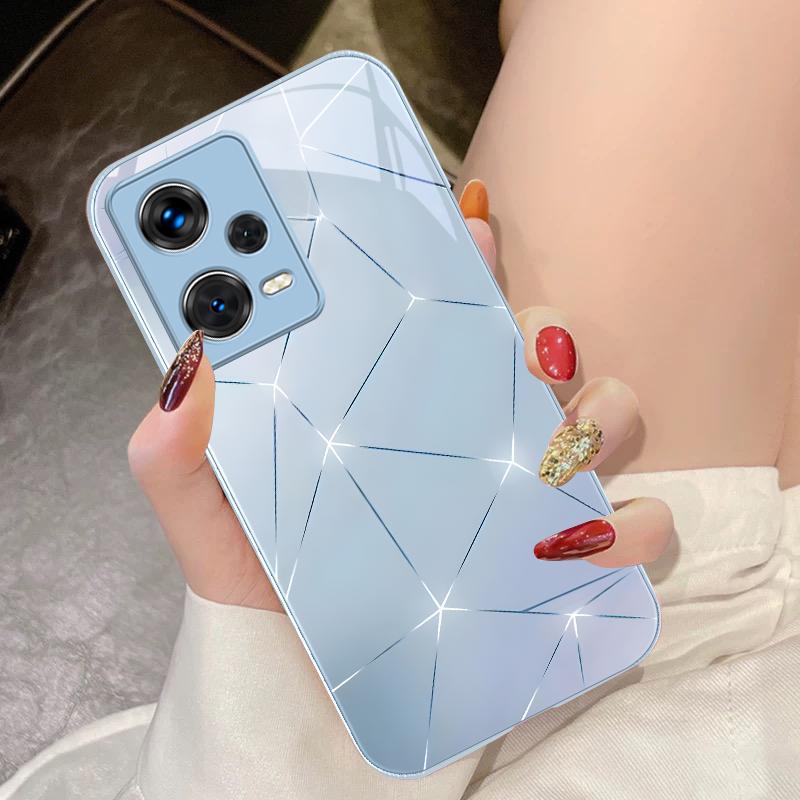 Lingge Strahlendes Licht Für Xiaomi 14 Ultra 13 Lite Redmi Note 13 11 Pro 12 Plus Poco X6 3 Pro F4 6 GT Gehärtetes Glas Handyhülle