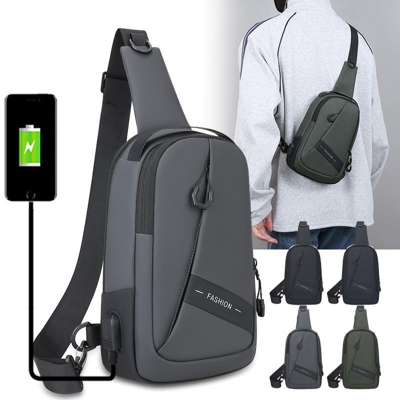 New breast bag men's fashion casual business shoulder messenger bag youth large capacity outdoor sports bag