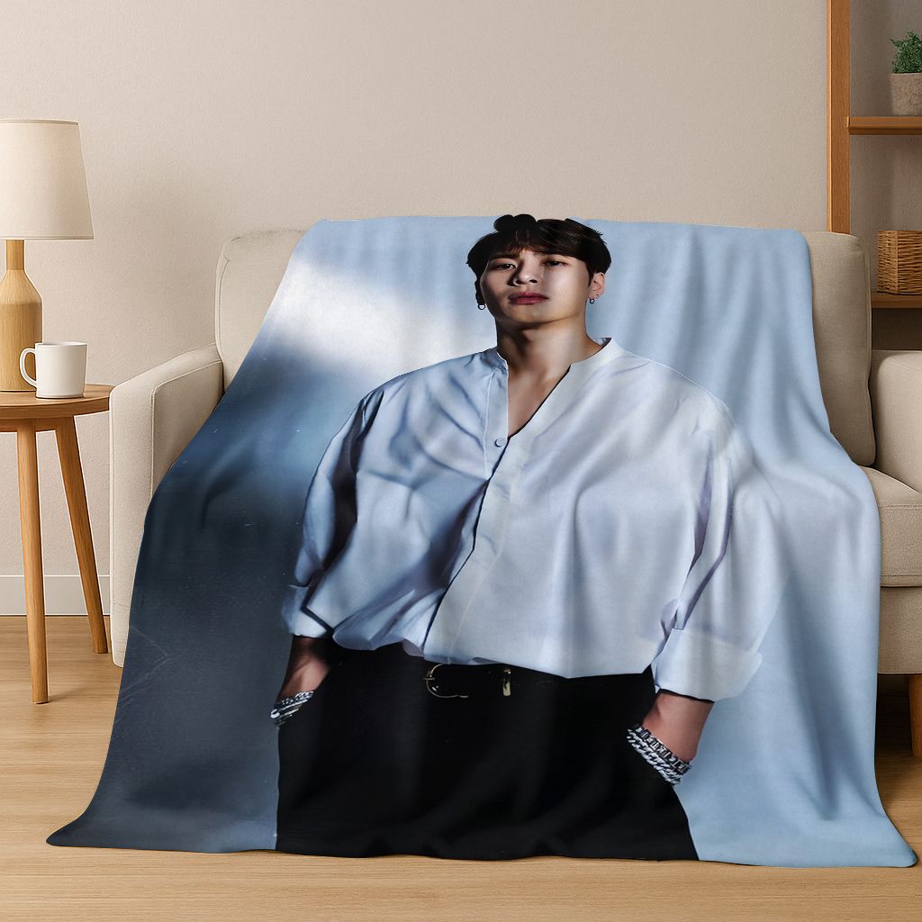 3D Jackson Wang Art Singer Star Flannel Blanket,Cozy Soft Throw Blanket for Home Bedroom Bed Sofa Picnic Office Cover Kids Gift