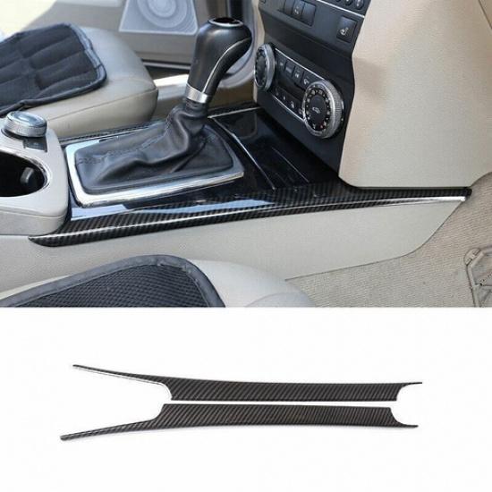 ABS Carbon Fiber Gear Shift Both Side Strip Trim 2PCS For Benz GLK 2009-2015