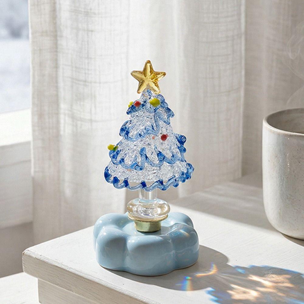Handcrafted Christmas Tree Miniature Glass Miniature Glass Sculpture Living Room Decoration