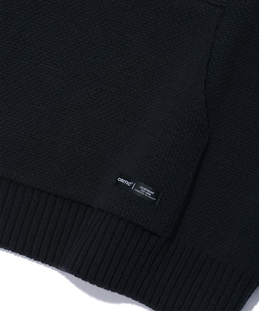 CRITIC Goth Logo Hood Knit Charcoal