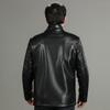 Fur-in-one Middle-aged and Old Tang Suit Embroidered Disc Buckle Men's Leather Jacket Plus Velvet and Thickening for Dad and Grandpa