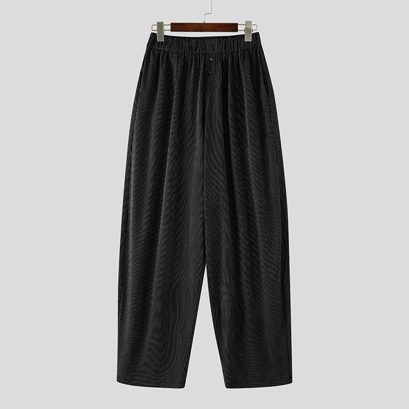 INCERUN Men Elastic Waist Striped Print Casual Loose Harem Pants Trousers with Pocket