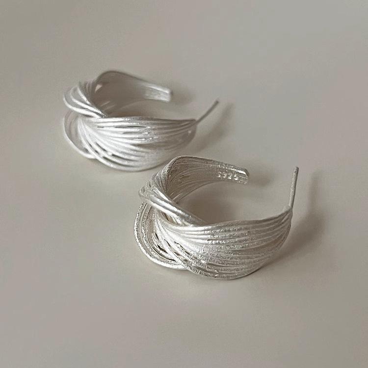 

Frosted Matte Irregular Lines Earrings Female Simple Niche Fashion Temperament Hundred Models Earrings Minimalist Ladies Accessories Elegant Jewelry